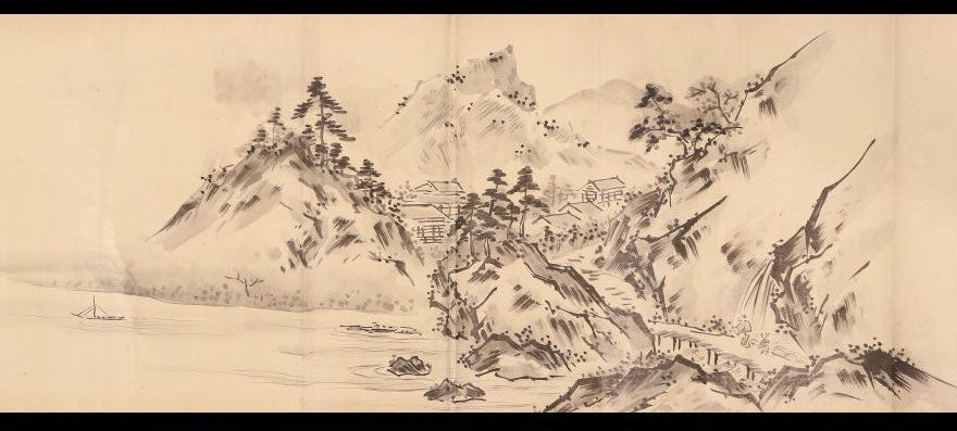 34x690 cm / Sesson Shukei (雪村), landscapes , ink on washi paper