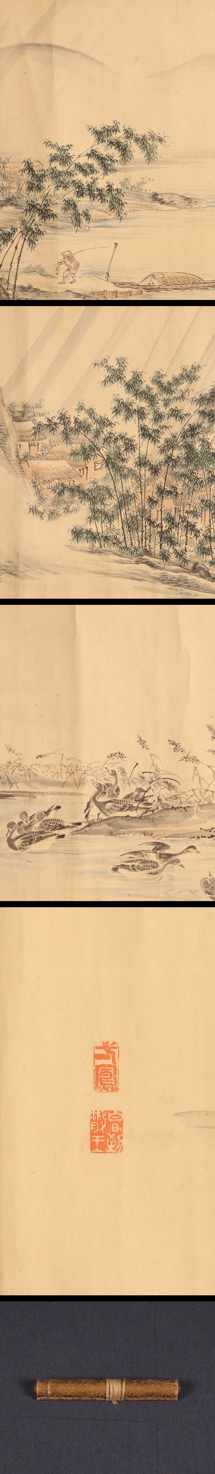 2 emakimono scrolls