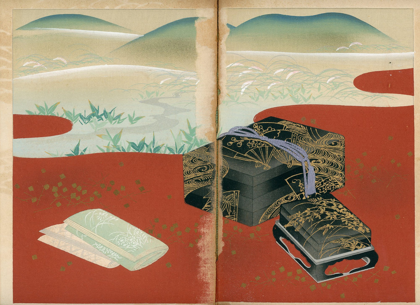 'Hyakunin Isshu zukō ogura no nishiki' 百人一首図考 小倉のにしき volume 2 - 1935 / Shikō Iida 飯田始晃