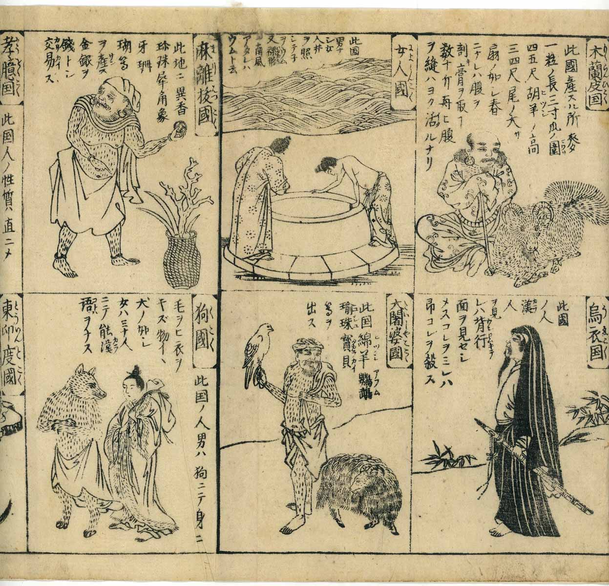 Emakimono scroll 絵巻 - 唐土訓蒙図彙 Illustrated Encyclopedia of China ( Morokoshi kinmō zui )