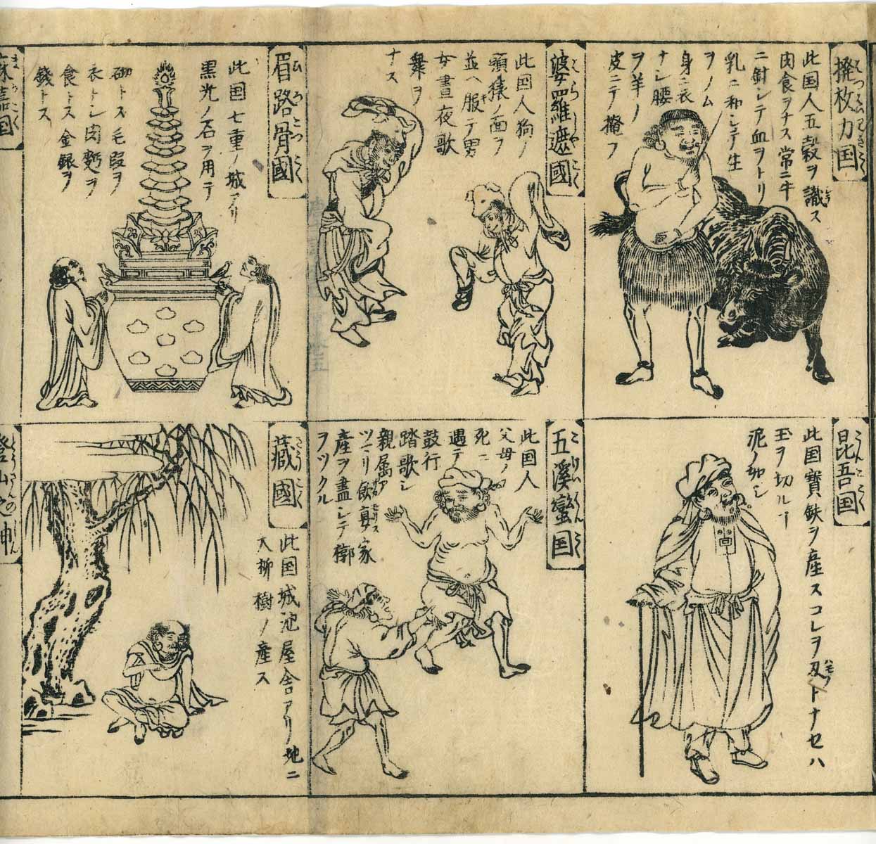 Emakimono scroll 絵巻 - 唐土訓蒙図彙 Illustrated Encyclopedia of China ( Morokoshi kinmō zui )