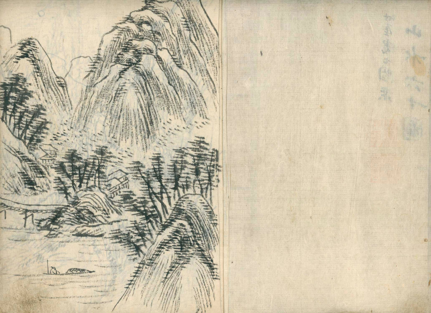 竹窓寂士圖案 / 山水六十圖 / 彼法画譜 / 2 volumes of superb brushwork / handpainted/