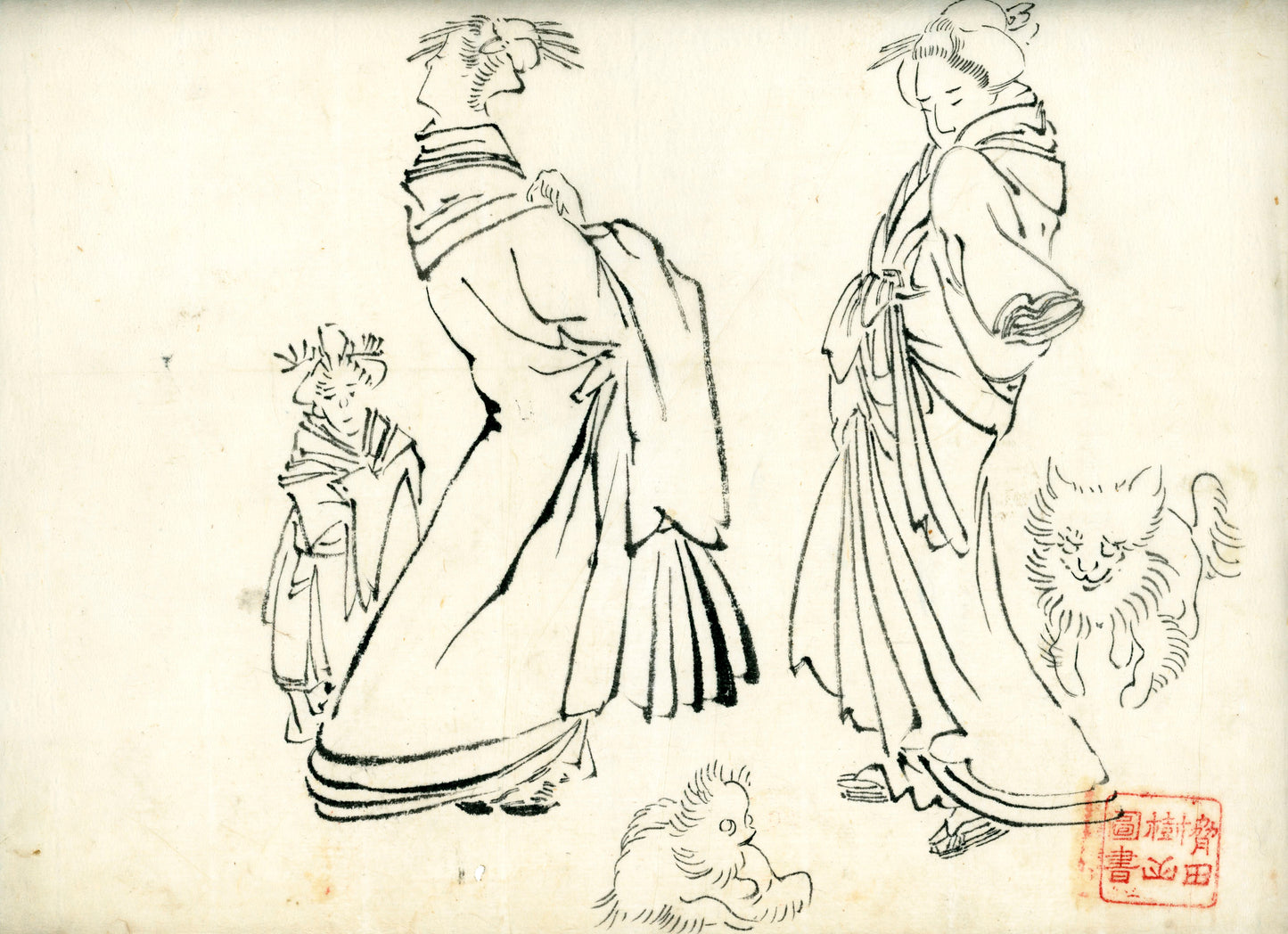 70 handpainted scenes, 28x40 cm, ca. Tenpo era (1840)
