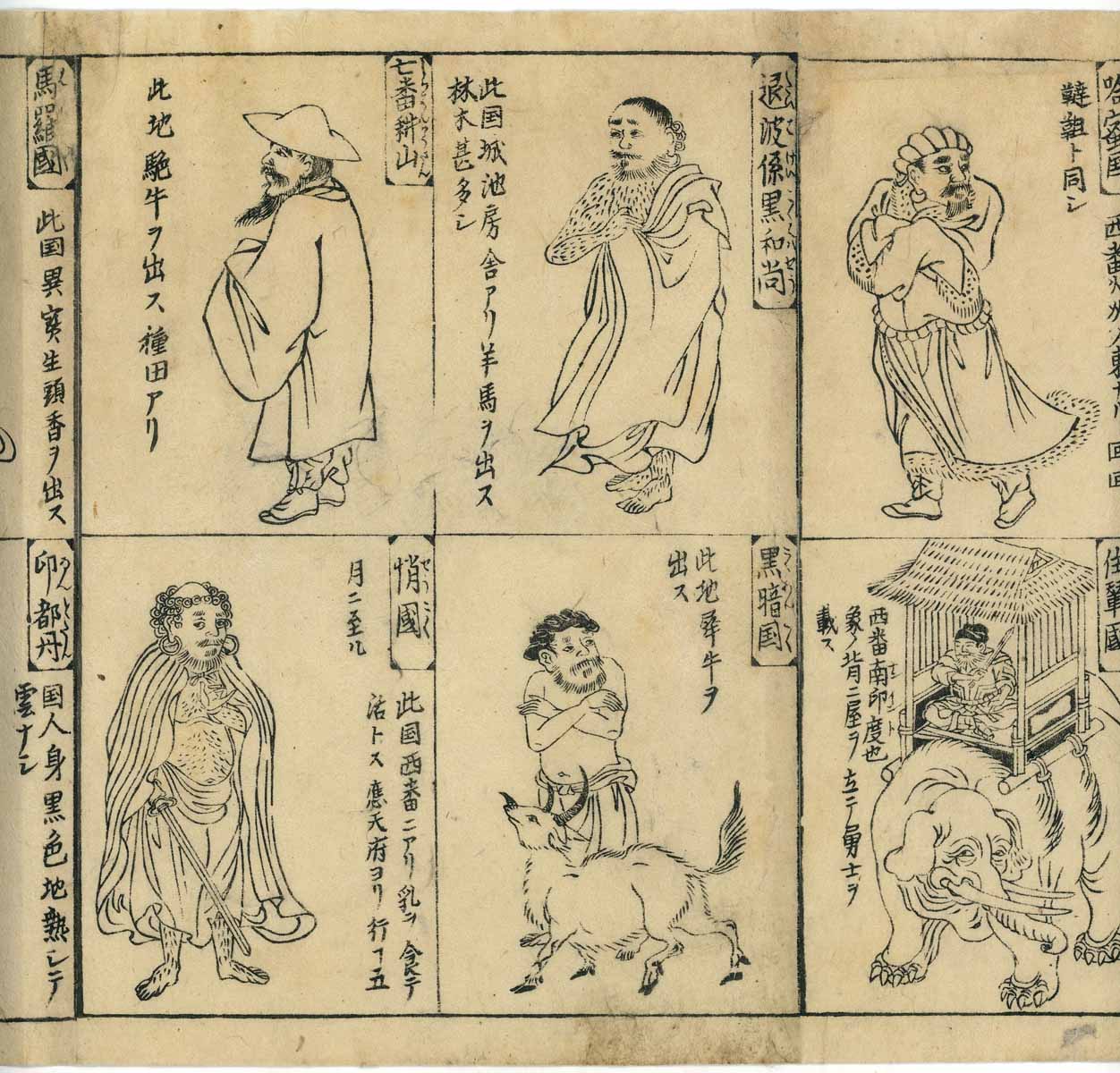 Emakimono scroll 絵巻 - 唐土訓蒙図彙 Illustrated Encyclopedia of China ( Morokoshi kinmō zui )