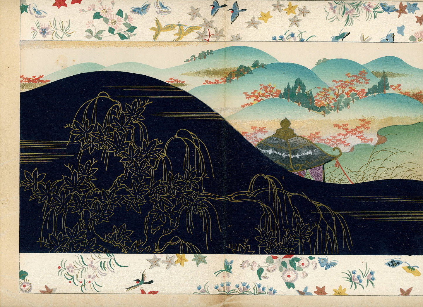 'Hyakunin Isshu zukō ogura no nishiki' 百人一首図考 小倉のにしき volume 2 - 1935 / Shikō Iida 飯田始晃