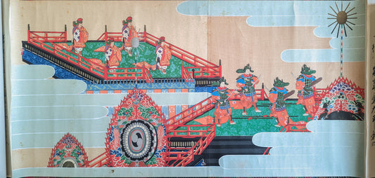 Emakimono scroll 絵巻, 2 volumes, 今上天皇御即位大嘗祭絵巻, 大正4, 1915 - "Illustrated Handscroll of the Great Rite