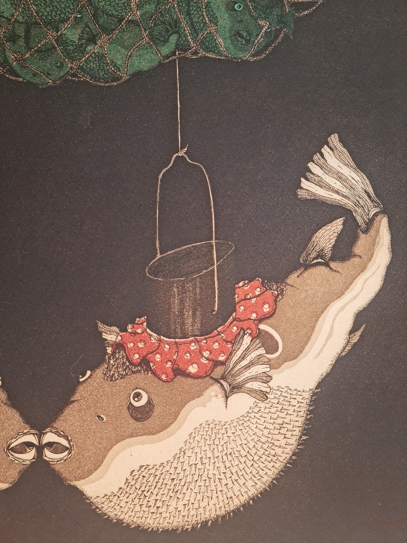 ふぐちょうちん (提灯) Fugu chochin - Fugu fish lantern 1978 - Hiroto Norikane (乗兼広人) (1949-)