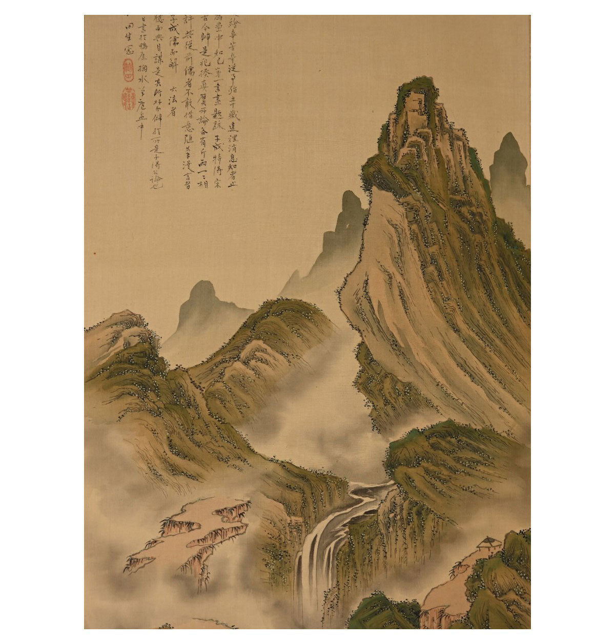 Tanomura Chikuden 田能村 竹田 (1777-1835) kakejiku scroll, ca. 1810 / 河辺青蘭 Kawabe Seiran (1868-1931)