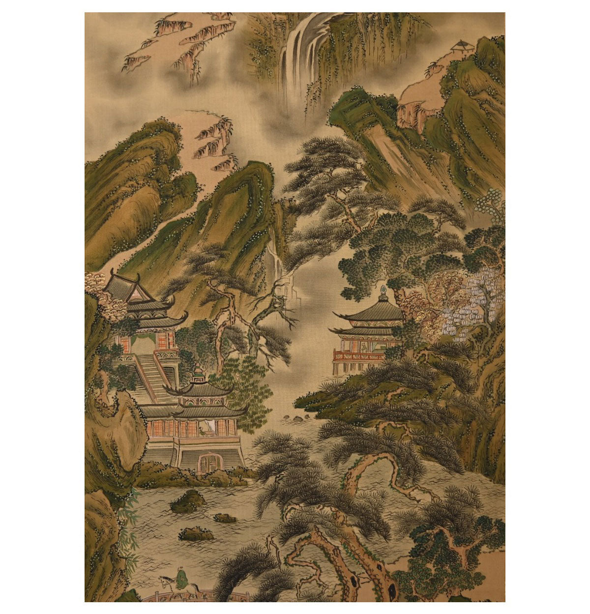 Tanomura Chikuden 田能村 竹田 (1777-1835) kakejiku scroll, ca. 1810 / 河辺青蘭 Kawabe Seiran (1868-1931)