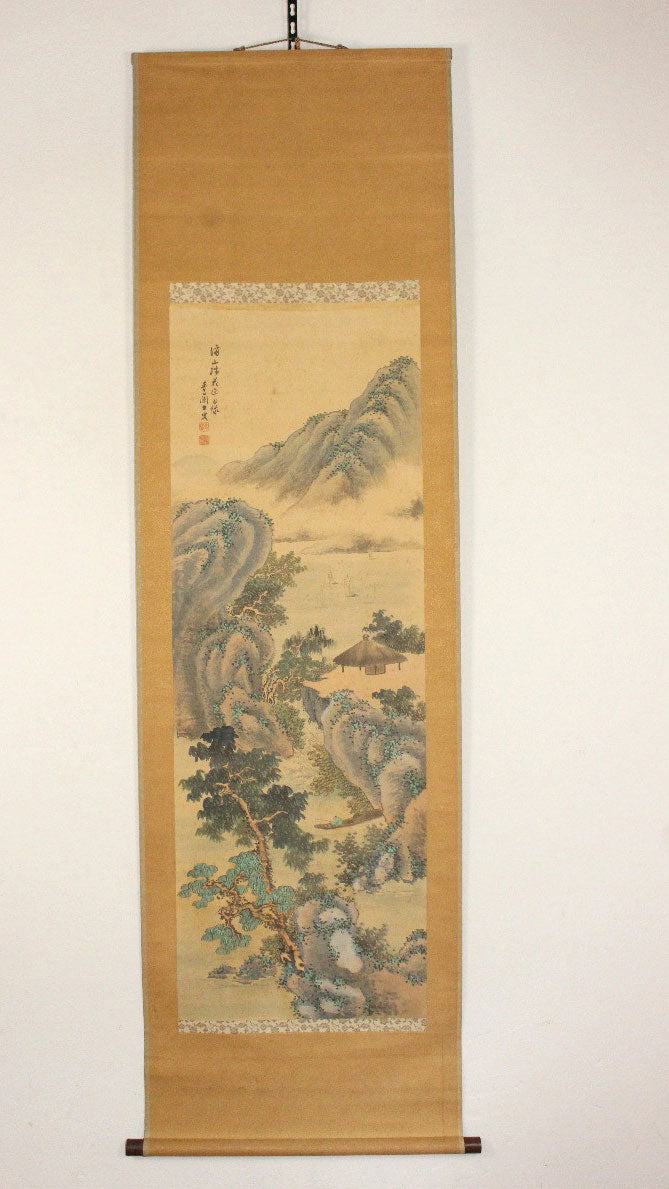 Tanomura Chikuden 田能村 竹田 (1777-1835) kakejiku scroll, ca. 1810 / 河辺青蘭 Kawabe Seiran (1868-1931)