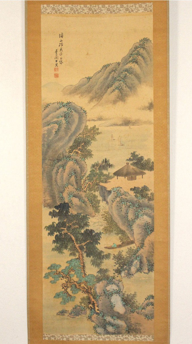 Tanomura Chikuden 田能村 竹田 (1777-1835) kakejiku scroll, ca. 1810 / 河辺青蘭 Kawabe Seiran (1868-1931)