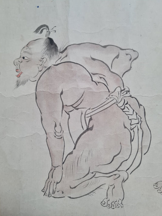 Emakimono scroll 絵巻 - 相撲絵巻 Sumo emaki, copy after Tosa Mitsuhiro (土佐光廣), 1800 (Kansei 12)