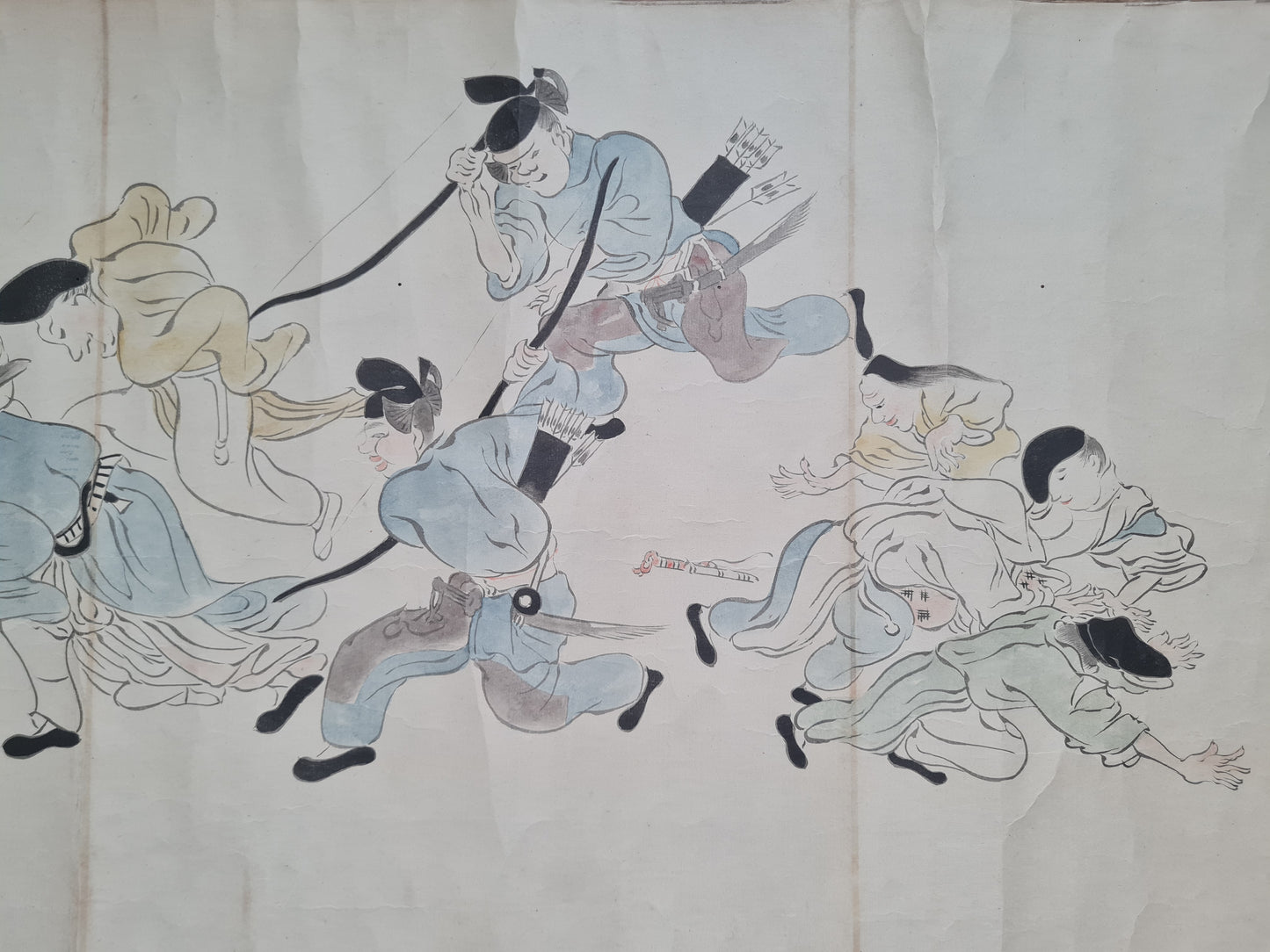 Emakimono scroll 絵巻 - 相撲絵巻 Sumo emaki, copy after Tosa Mitsuhiro (土佐光廣), 1800 (Kansei 12)