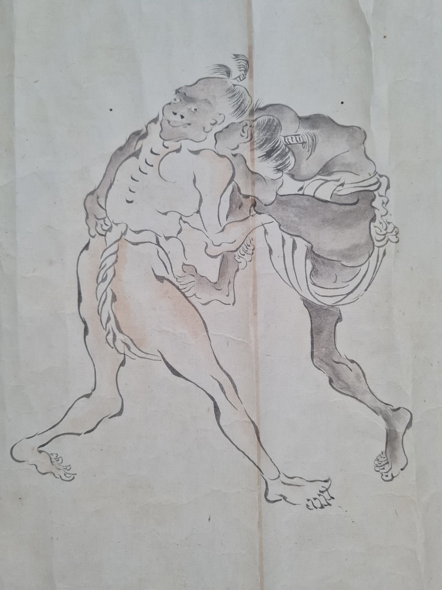 Emakimono scroll 絵巻 - 相撲絵巻 Sumo emaki, copy after Tosa Mitsuhiro (土佐光廣), 1800 (Kansei 12)