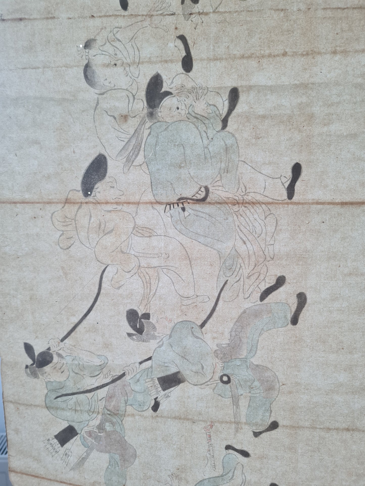 Emakimono scroll 絵巻 - 相撲絵巻 Sumo emaki, copy after Tosa Mitsuhiro (土佐光廣), 1800 (Kansei 12)