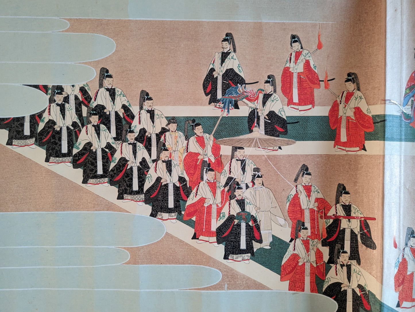 Emakimono scroll 絵巻, 2 volumes, 今上天皇御即位大嘗祭絵巻, 大正4, 1915 - "Illustrated Handscroll of the Great Rite of Thanksgiving of the Present Emperor"