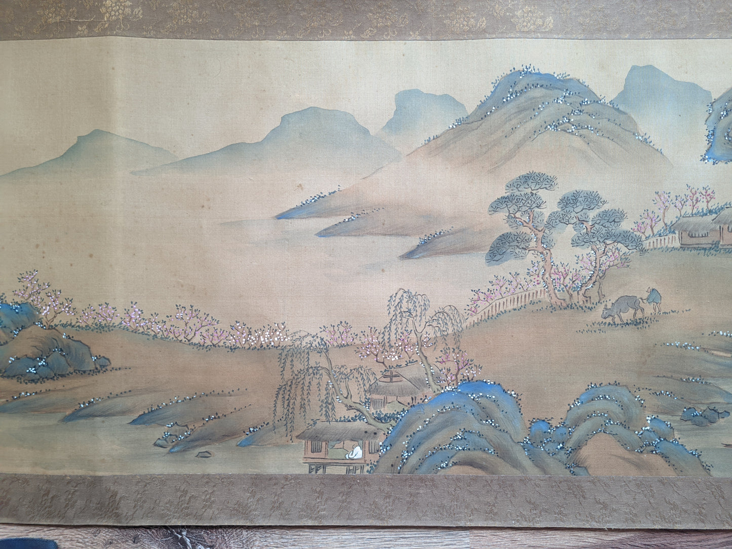 Tanomura Chokunyu 田野村直入  ca. 1877, 着色春景山水 Colored Spring Landscape, emakimono