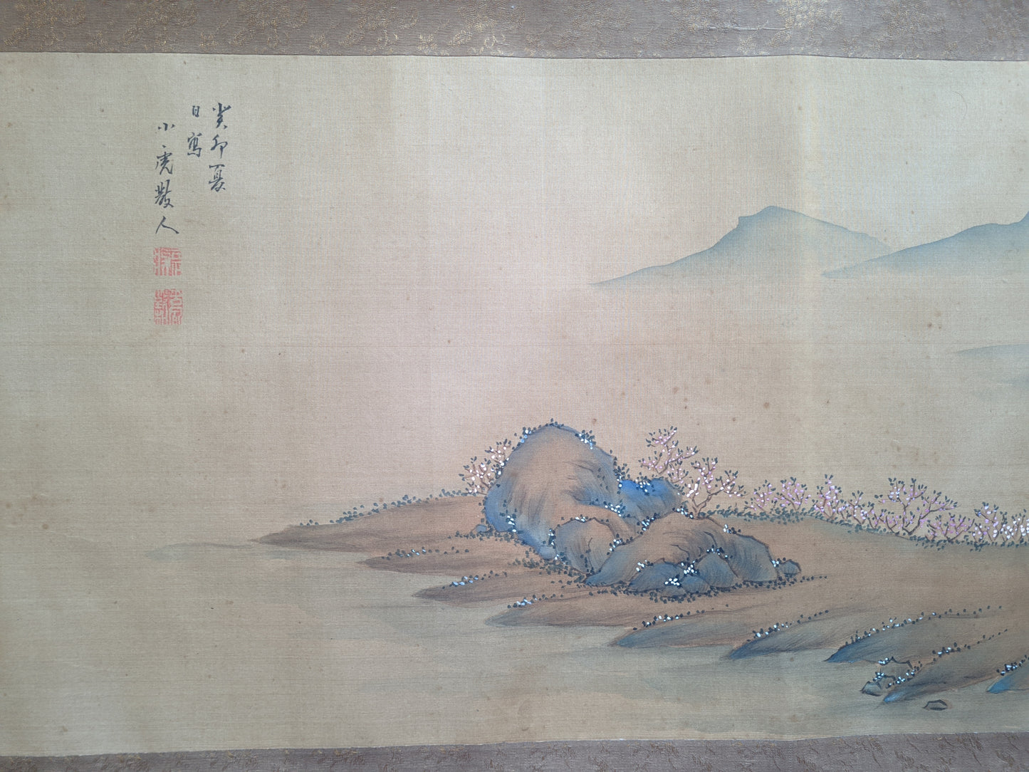 Tanomura Chokunyu 田野村直入  ca. 1877, 着色春景山水 Colored Spring Landscape, emakimono