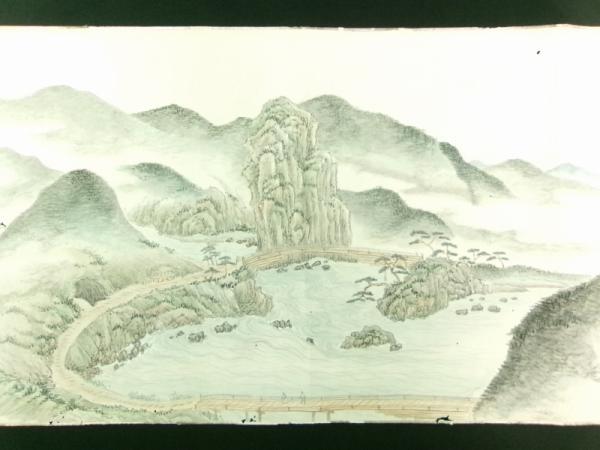 33 x 681 cm  / Tokyo scenic landscapes, ca 1880, handpainted emakimono
