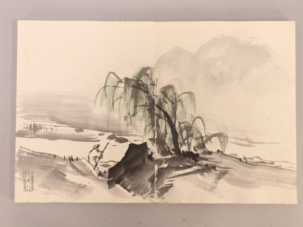 Terasaki Kogyo (寺崎広業) 1866-1919 Handpainted album 12 full page illustrations