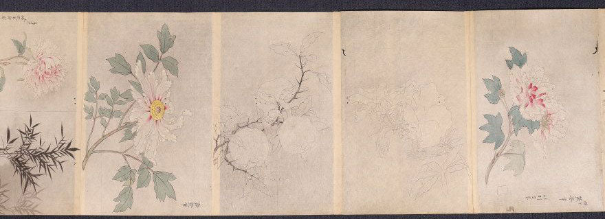 A superb emakimono scroll/ copy of chinese masters, ink on thin washi paper