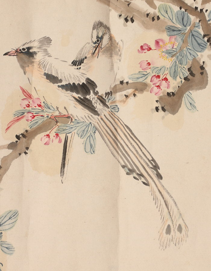 Emakimono 絵巻物- nanga 南画 flower and birds (kachō-ga 花鳥画) scroll, unsigned