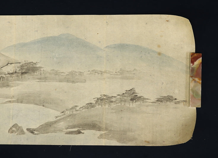 37x 370 cm landscape scroll, unknown painter, Meiji period ca. 1890