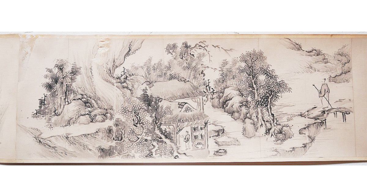 田能村直入 (Tanomura Chikuden) / 岡田半江 Okada Hanko (1782-1846) scroll