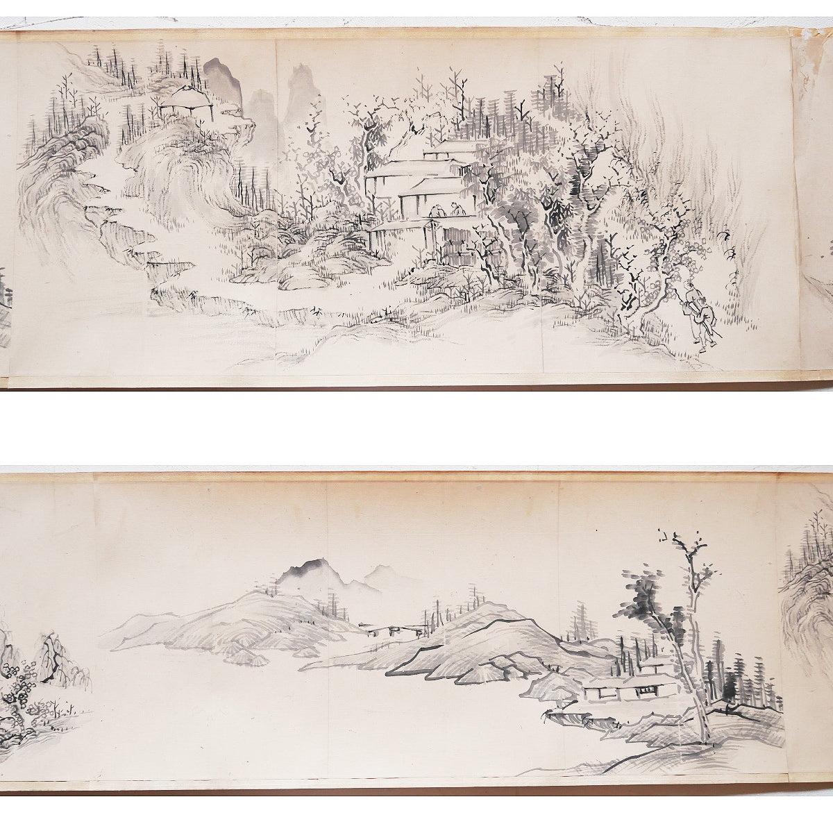 田能村直入 (Tanomura Chikuden) / 岡田半江 Okada Hanko (1782-1846) scroll