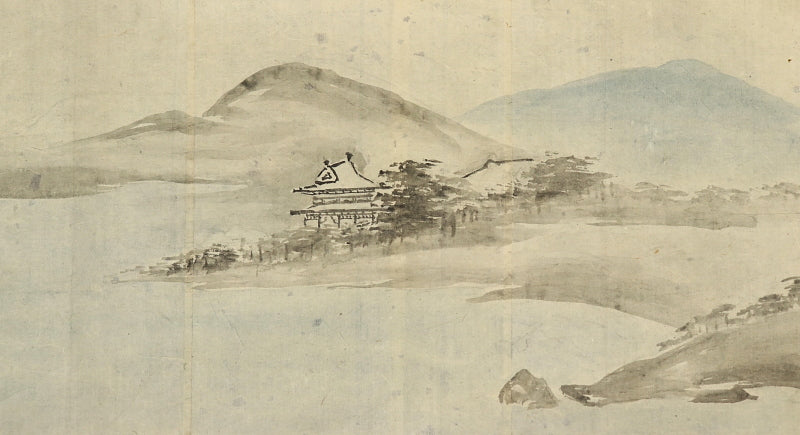 37x 370 cm landscape scroll, unknown painter, Meiji period ca. 1890