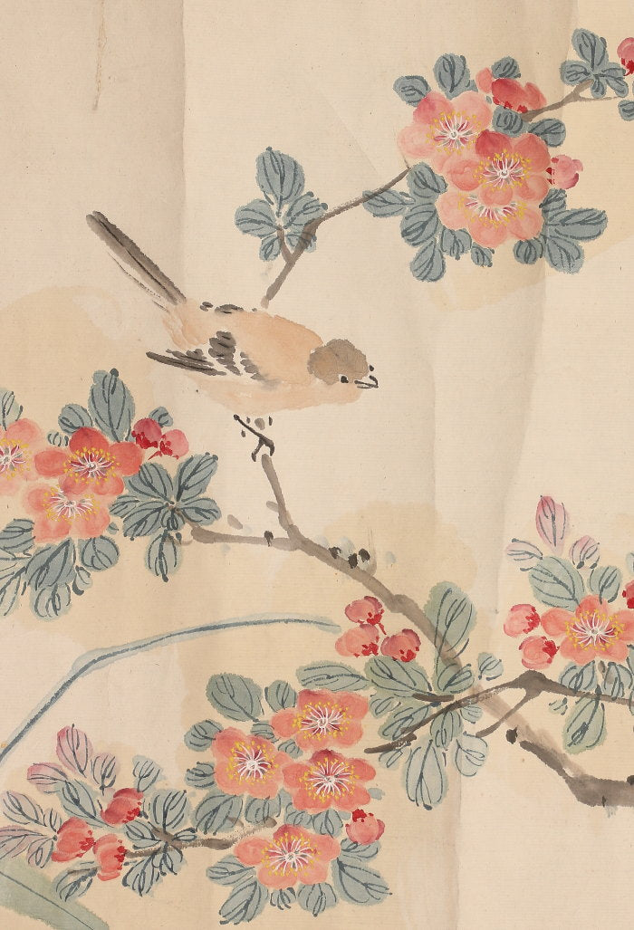 Emakimono 絵巻物- nanga 南画 flower and birds (kachō-ga 花鳥画) scroll, unsigned