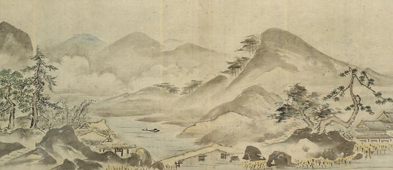 37x 370 cm landscape scroll, unknown painter, Meiji period ca. 1890