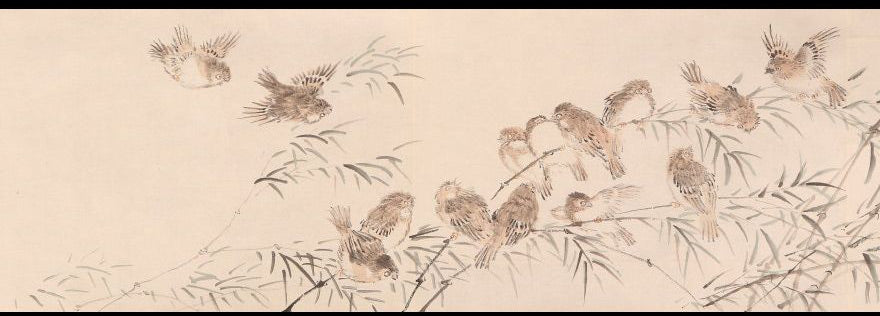 Unknown scroll, brushwork seems chinese, 22 x 590 cm, flowers & birds, ca. 1800