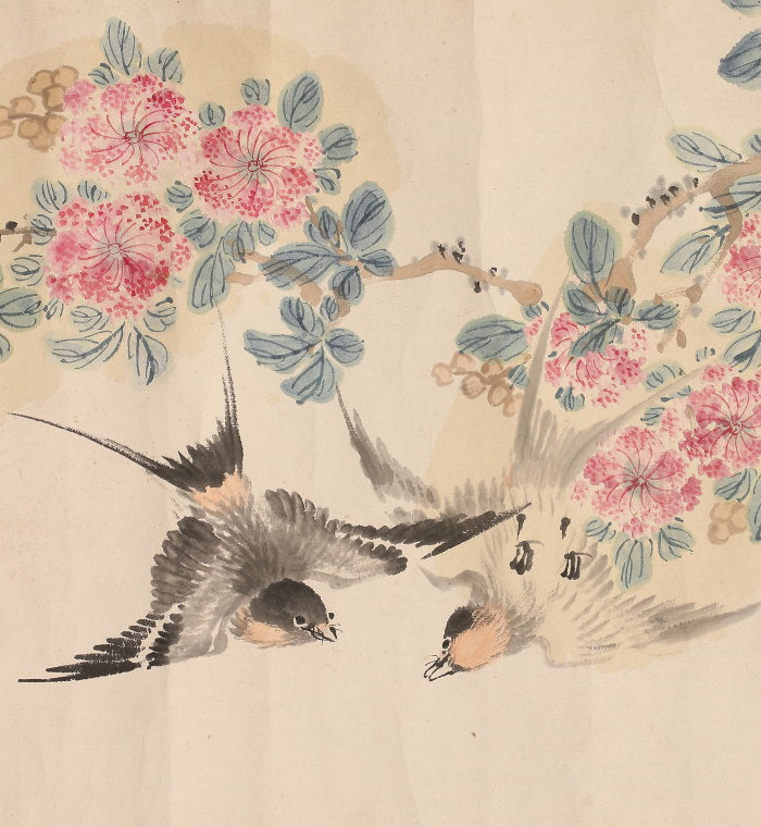 Emakimono 絵巻物- nanga 南画 flower and birds (kachō-ga 花鳥画) scroll, unsigned