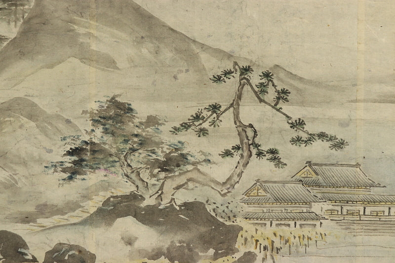 37x 370 cm landscape scroll, unknown painter, Meiji period ca. 1890