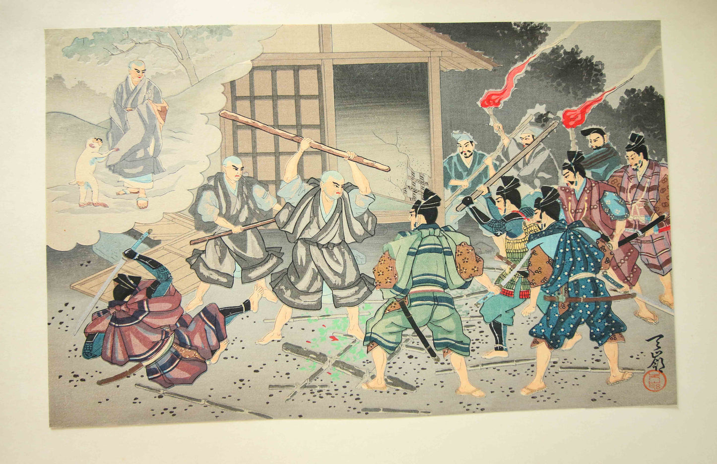 'Nichiren Shōnin go ichidai mokuhanga gafu' 日蓮聖人御一代木版画譜 (Woodblock Print Album of Nichiren's Life)-46 woodblock prints Horiuchi Tenrei 堀内天嶺 (1903-1982)