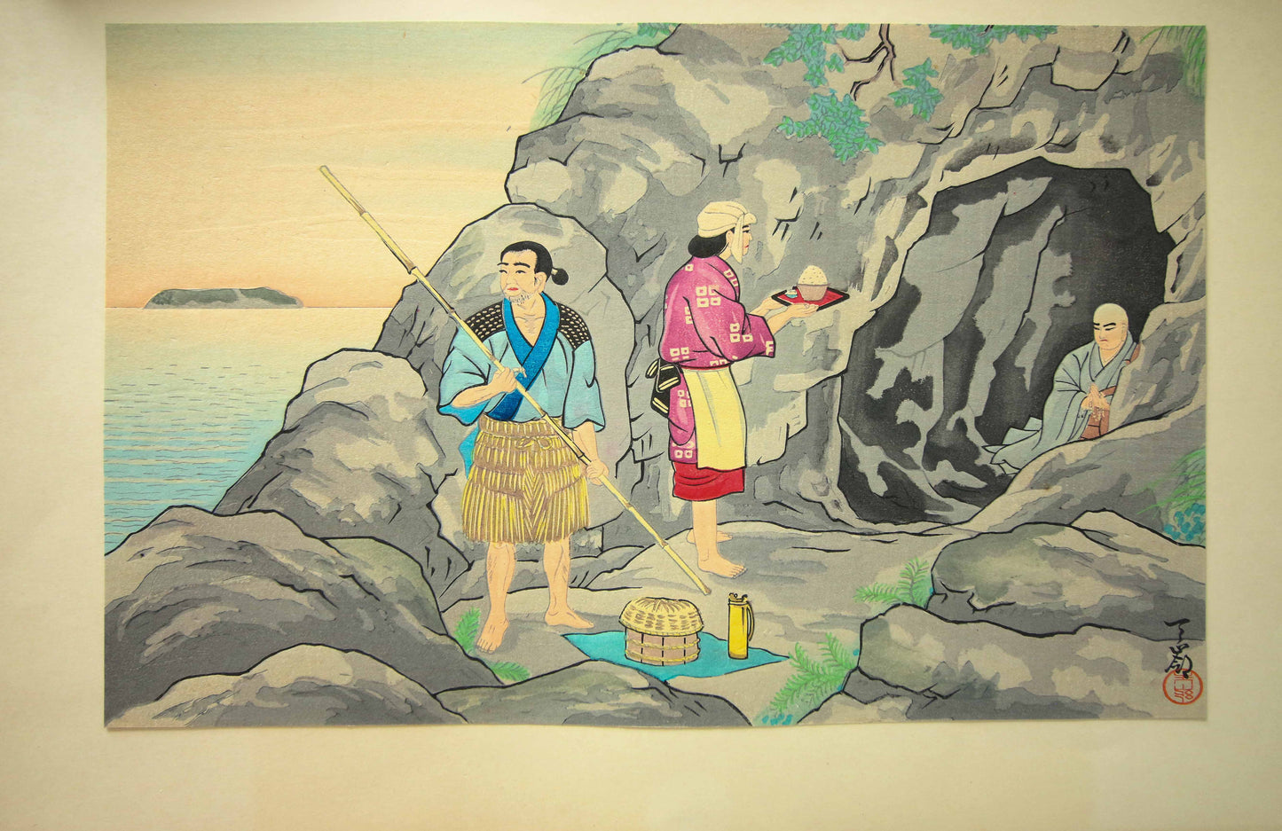 'Nichiren Shōnin go ichidai mokuhanga gafu' 日蓮聖人御一代木版画譜 (Woodblock Print Album of Nichiren's Life)-46 woodblock prints Horiuchi Tenrei 堀内天嶺 (1903-1982)