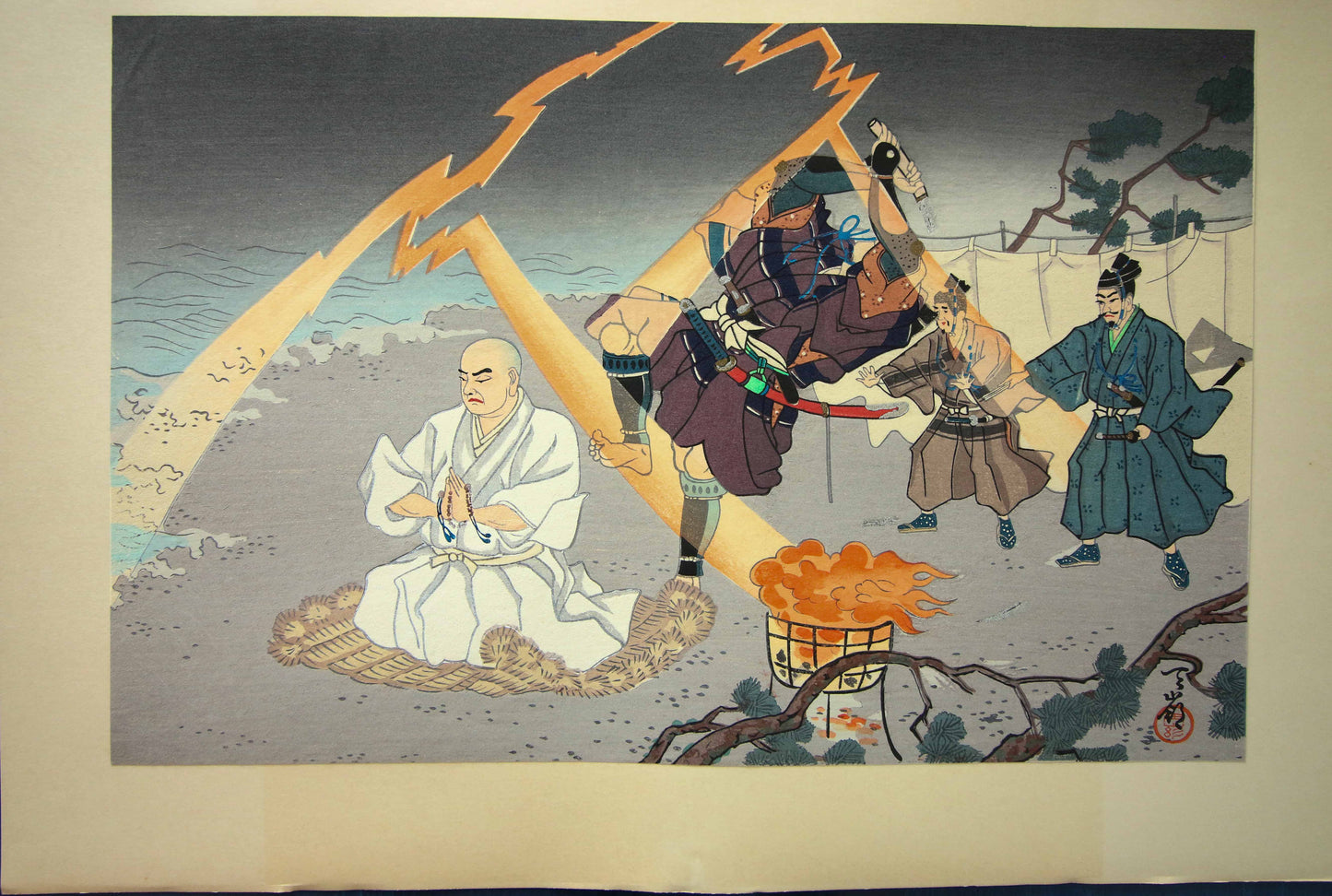 'Nichiren Shōnin go ichidai mokuhanga gafu' 日蓮聖人御一代木版画譜 (Woodblock Print Album of Nichiren's Life)-46 woodblock prints Horiuchi Tenrei 堀内天嶺 (1903-1982)