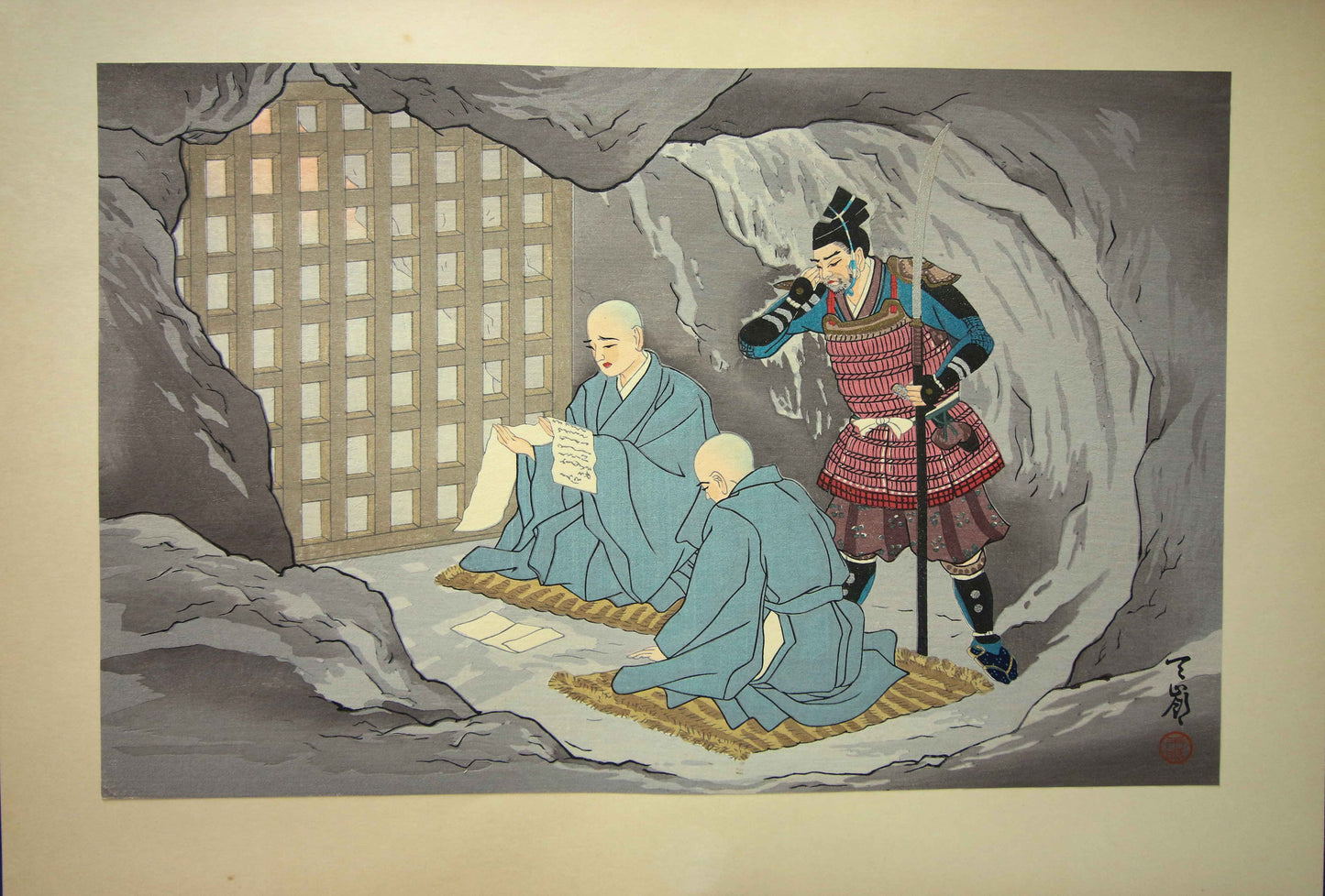 'Nichiren Shōnin go ichidai mokuhanga gafu' 日蓮聖人御一代木版画譜 (Woodblock Print Album of Nichiren's Life)-46 woodblock prints Horiuchi Tenrei 堀内天嶺 (1903-1982)