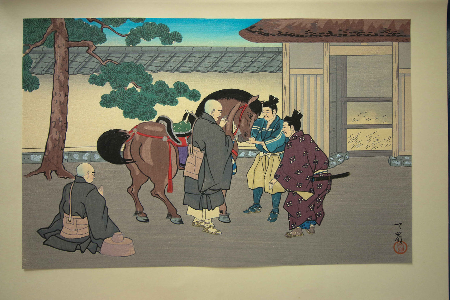 'Nichiren Shōnin go ichidai mokuhanga gafu' 日蓮聖人御一代木版画譜 (Woodblock Print Album of Nichiren's Life)-46 woodblock prints Horiuchi Tenrei 堀内天嶺 (1903-1982)