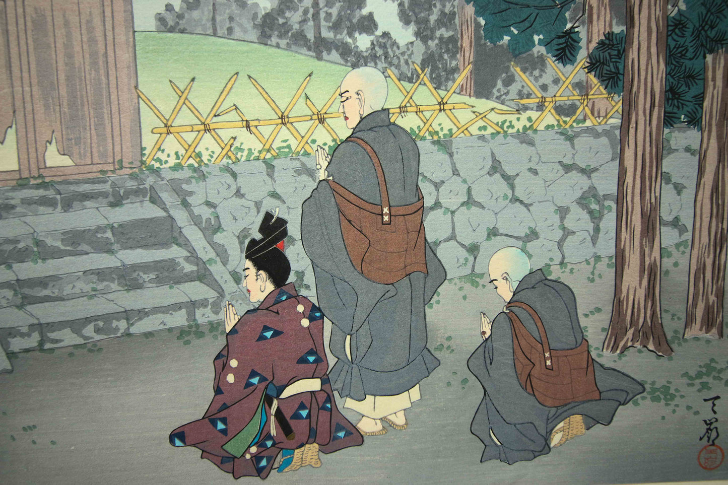 'Nichiren Shōnin go ichidai mokuhanga gafu' 日蓮聖人御一代木版画譜 (Woodblock Print Album of Nichiren's Life)-46 woodblock prints Horiuchi Tenrei 堀内天嶺 (1903-1982)