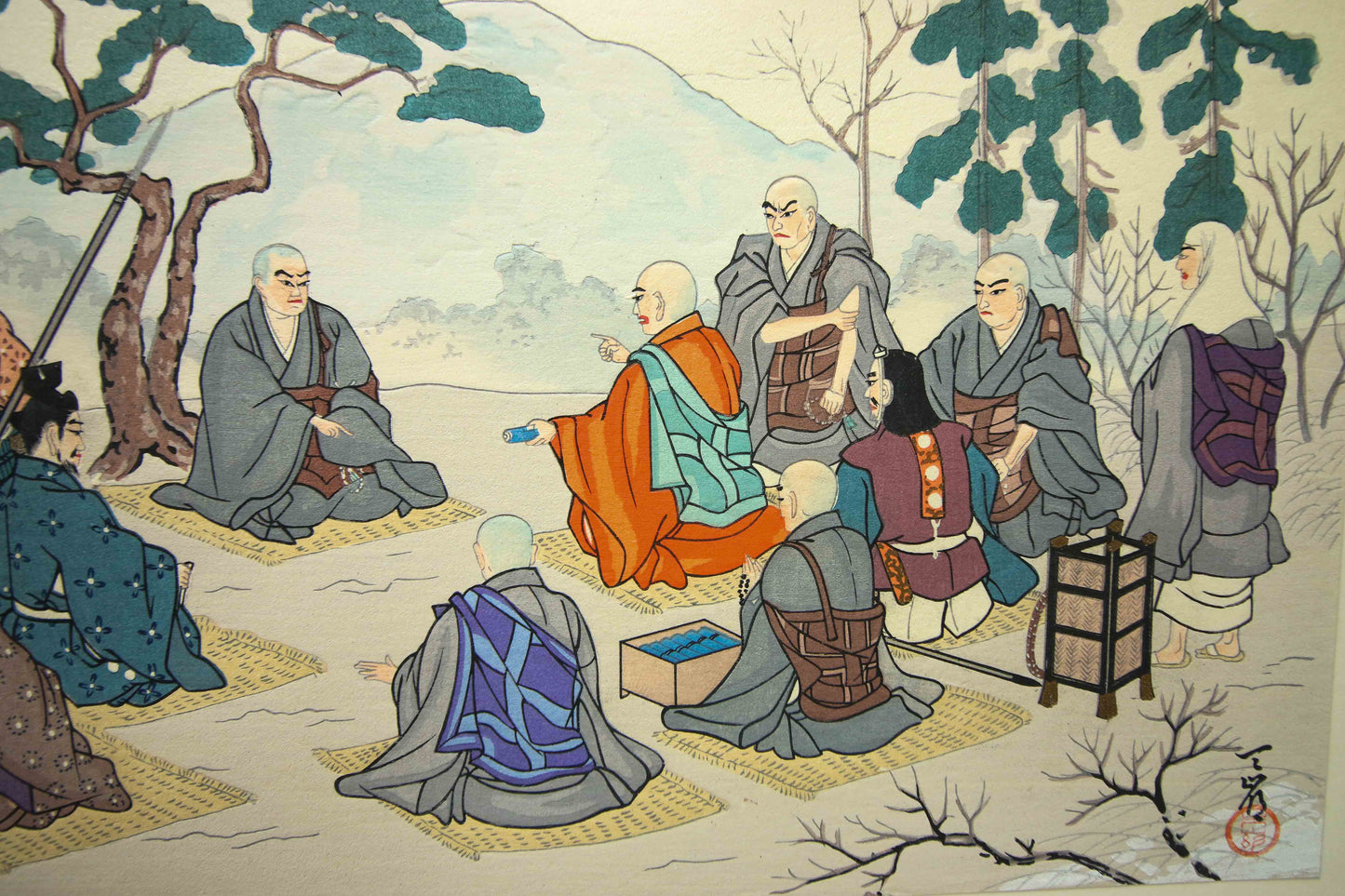 'Nichiren Shōnin go ichidai mokuhanga gafu' 日蓮聖人御一代木版画譜 (Woodblock Print Album of Nichiren's Life)-46 woodblock prints Horiuchi Tenrei 堀内天嶺 (1903-1982)