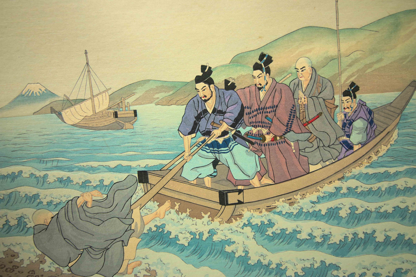 'Nichiren Shōnin go ichidai mokuhanga gafu' 日蓮聖人御一代木版画譜 (Woodblock Print Album of Nichiren's Life)-46 woodblock prints Horiuchi Tenrei 堀内天嶺 (1903-1982)