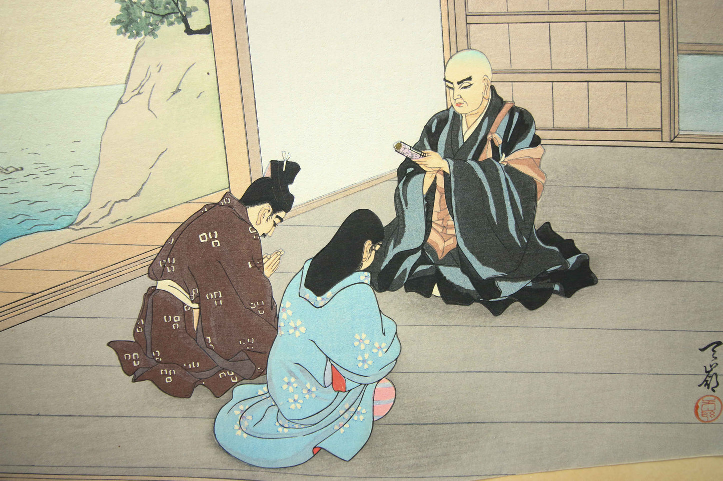 'Nichiren Shōnin go ichidai mokuhanga gafu' 日蓮聖人御一代木版画譜 (Woodblock Print Album of Nichiren's Life)-46 woodblock prints Horiuchi Tenrei 堀内天嶺 (1903-1982)