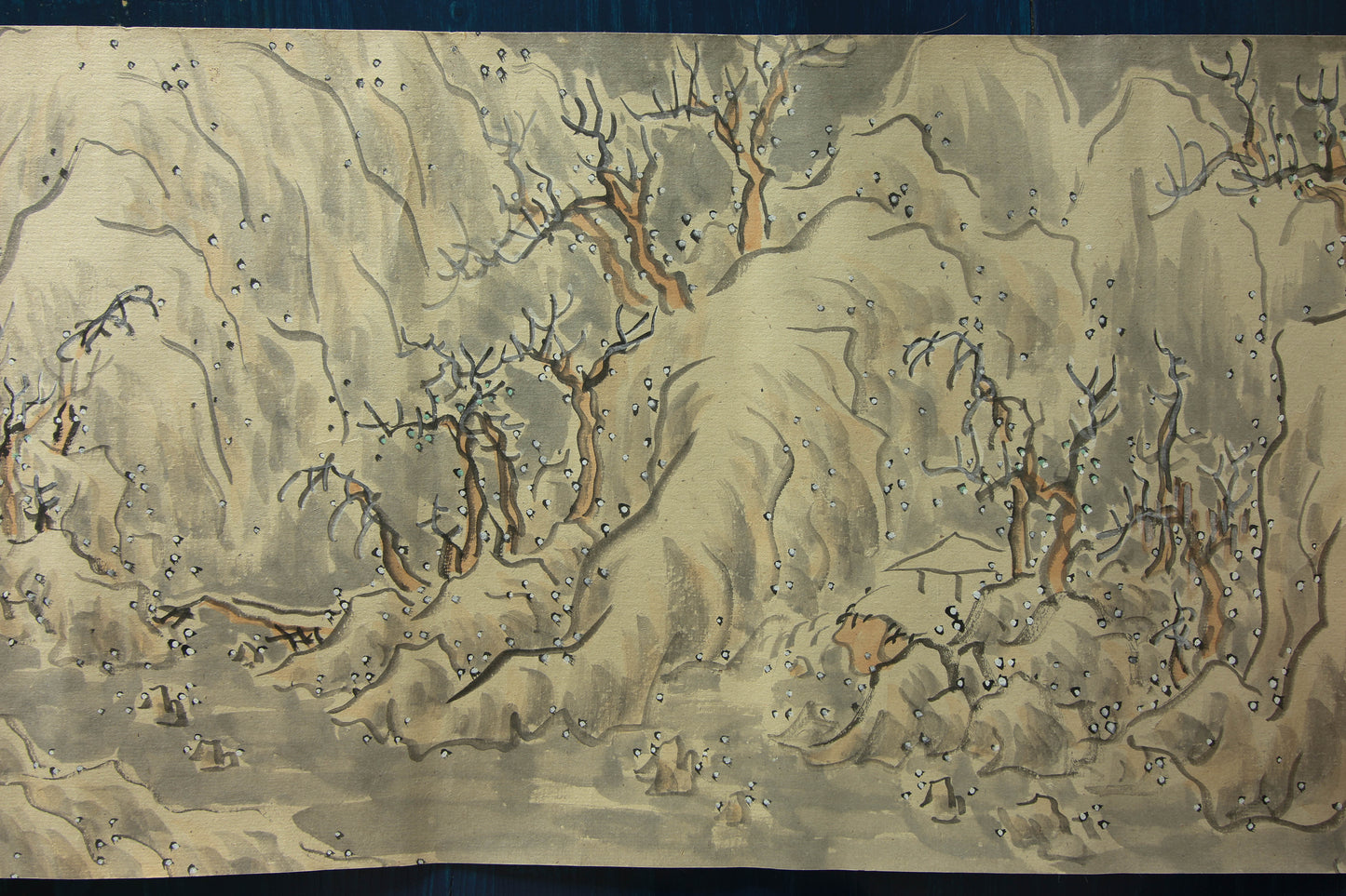 Emakimono scroll 絵巻 - Landscape scroll 久志本梅荘 (Kushimoto Baisō) 1855-1927