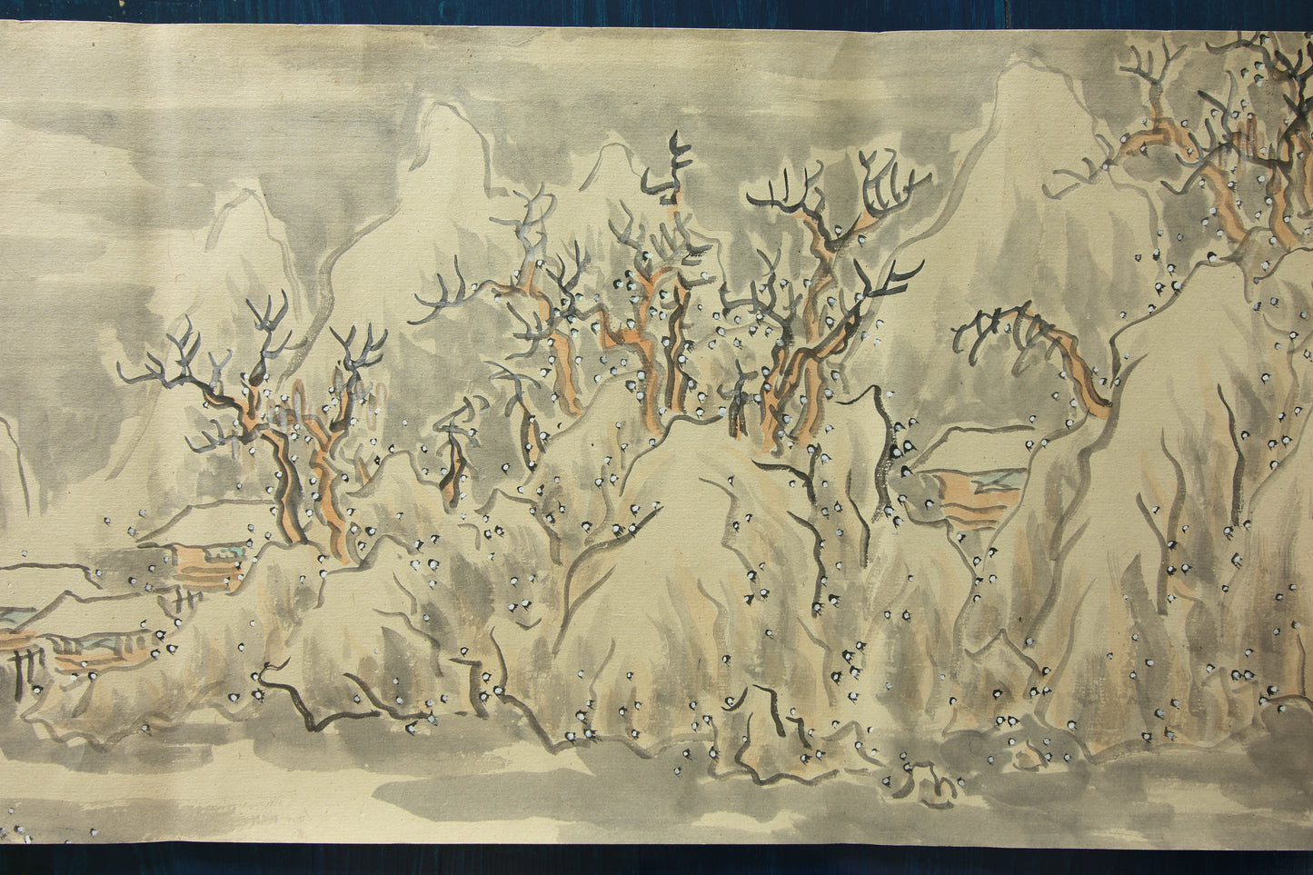 Emakimono scroll 絵巻 - Landscape scroll 久志本梅荘 (Kushimoto Baisō) 1855-1927