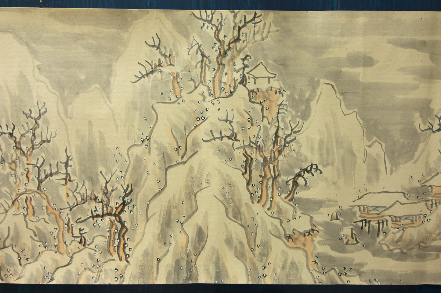 Emakimono scroll 絵巻 - Landscape scroll 久志本梅荘 (Kushimoto Baisō) 1855-1927