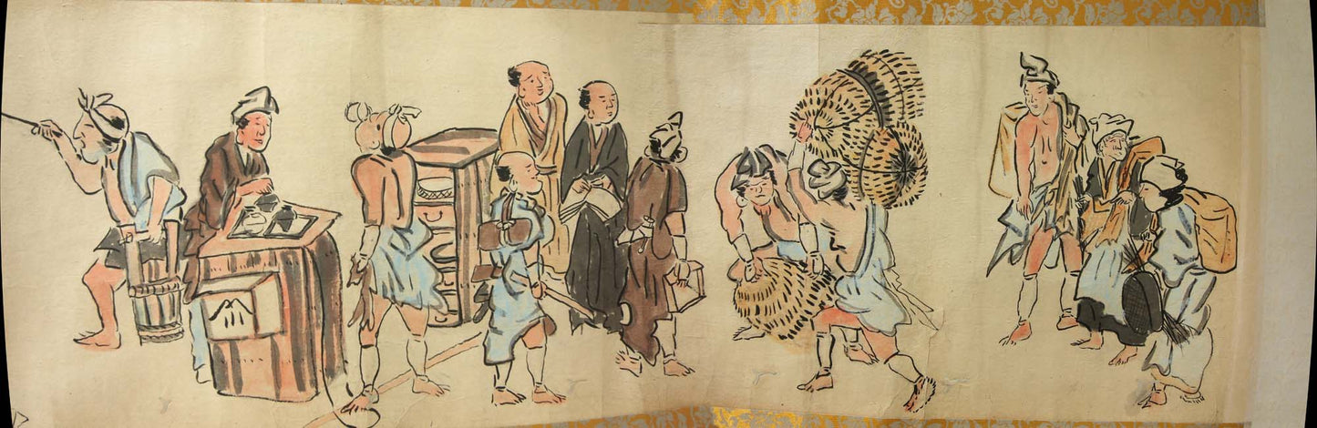 江戸時代の風俗絵巻 Edo jidai no fūzoku emaki - Edo customs, ca. 1825 - Watanabe Kazan 渡邊崋山 (1793-1841)