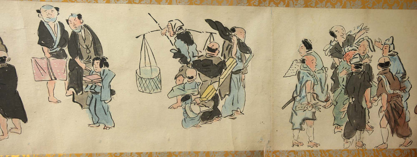 江戸時代の風俗絵巻 Edo jidai no fūzoku emaki - Edo customs, ca. 1825 - Watanabe Kazan 渡邊崋山 (1793-1841)