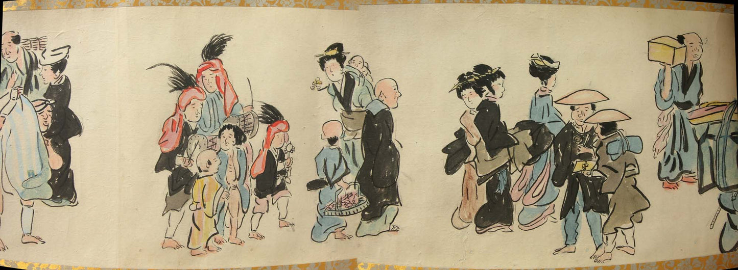 江戸時代の風俗絵巻 Edo jidai no fūzoku emaki - Edo customs, ca. 1825 - Watanabe Kazan 渡邊崋山 (1793-1841)